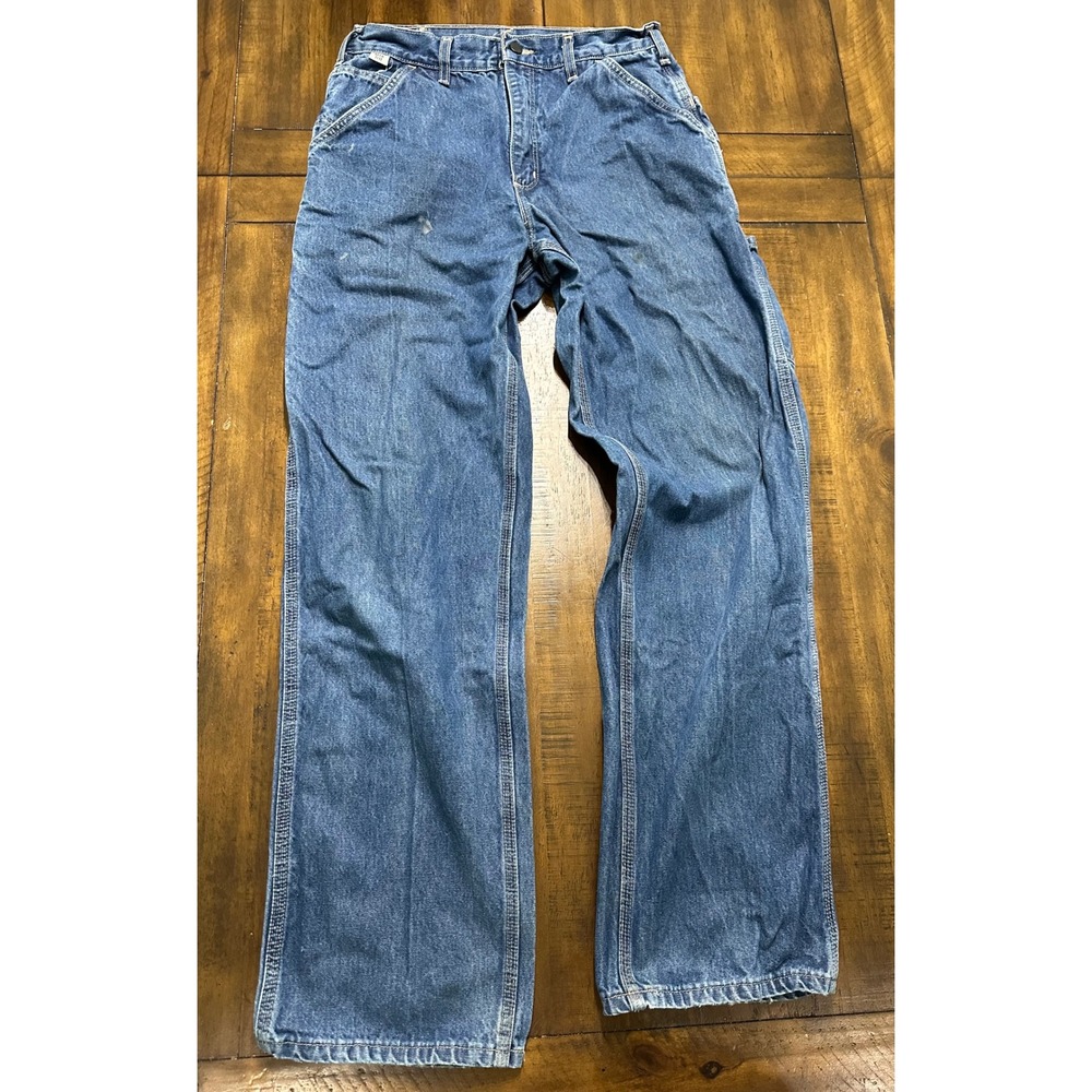 Carhartt FR Flame‎ Resistant Work Jeans Mens 32x34 Blue Denim FRB13 DNM Original